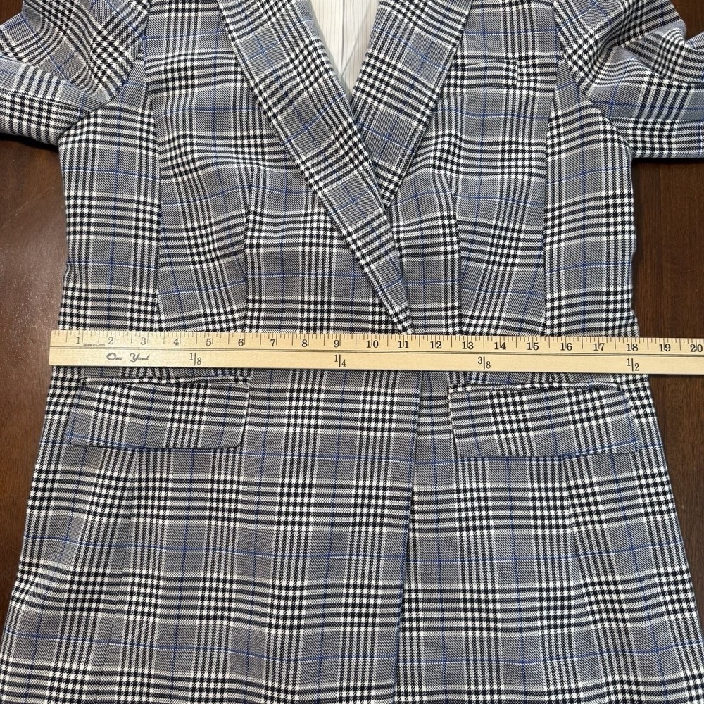 Talbots Womens Glen Plaid Blazer Size 6 Gray Double Breasted Old Money Preppy - Picture 11 of 12
